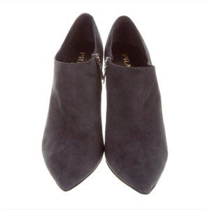 PRADA | Suede Pointed Toe Booties - Size 8